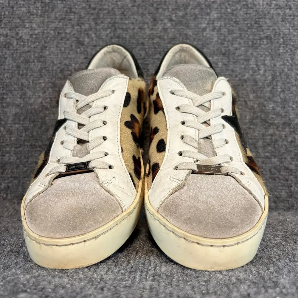 Saint + Sofia Spitalfields Leopard Star Sneakers Suede Leather Low Top Women 7.5